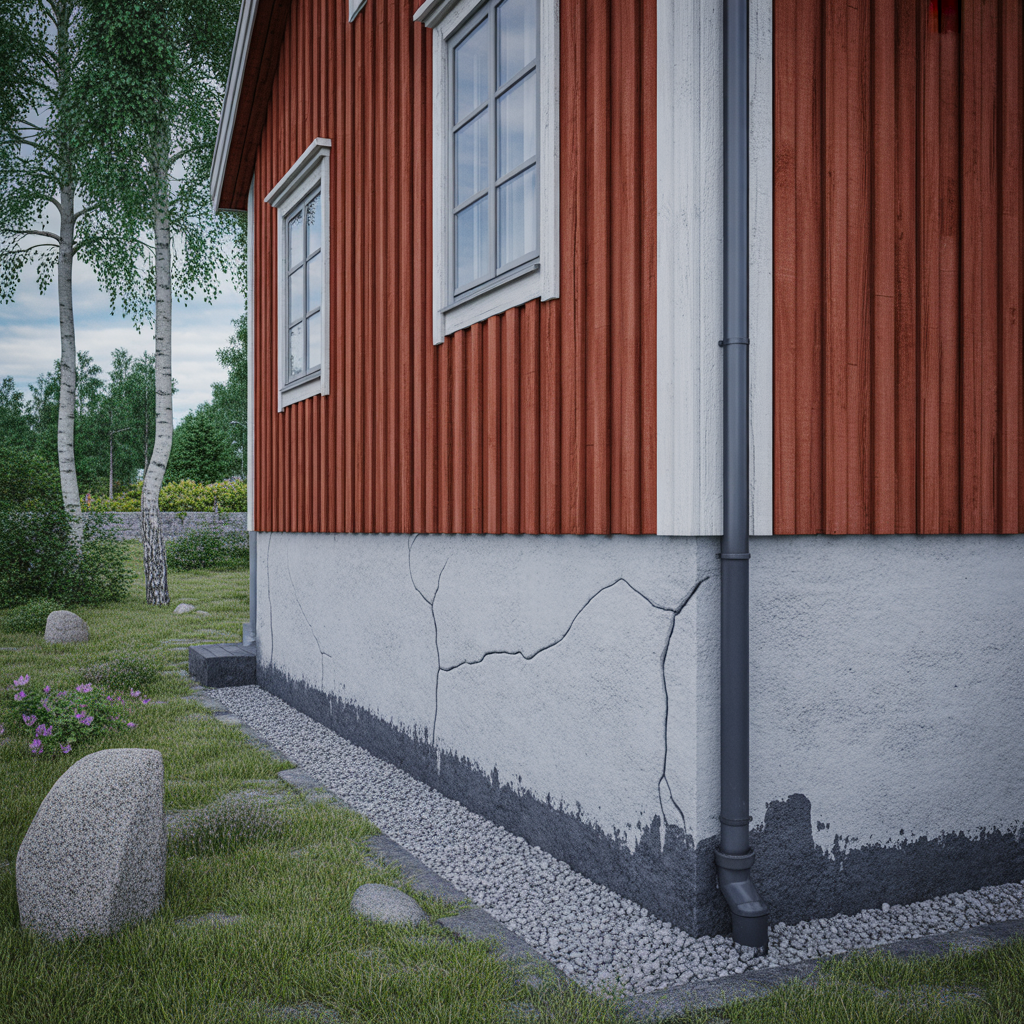 sprickor i grundmur felsokning riskniva och atgardskostnad